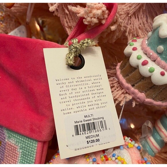 NWT- Glitter Ville for Neiman Marcus Marie Sweet Christmas Stocking - Picture 4 of 5